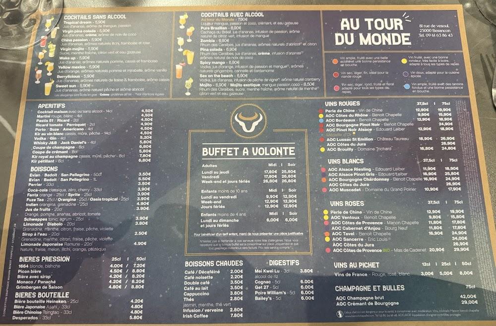 Au Tour du Monde - Menu Image 1